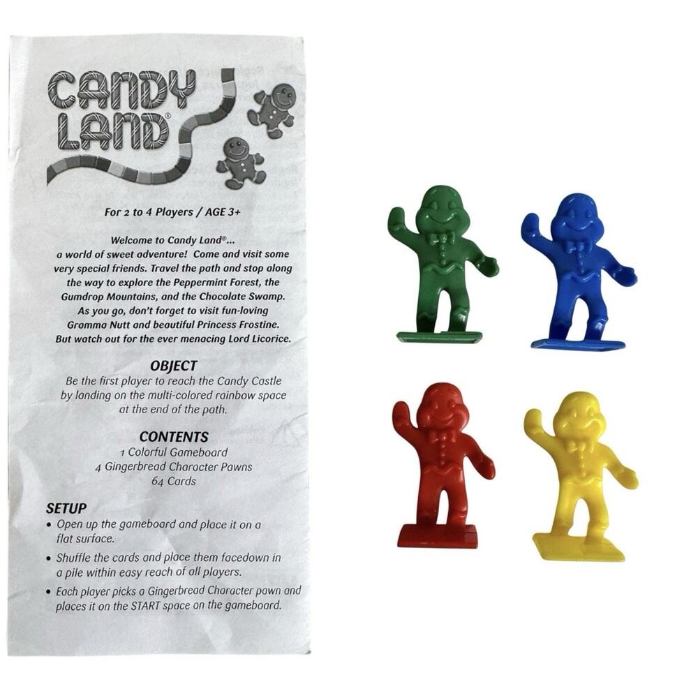 Milton Bradley 2005 Candy Land Replacement Parts Gingerbread Men Instructions